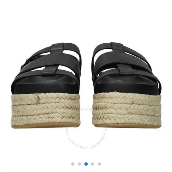 NWT AUTHENTIC Burberry Black Claredale Open-toe Jute Sandals - Picture 4 of 13